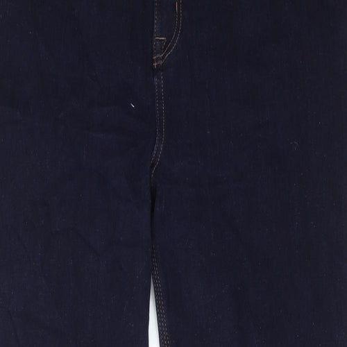 Marks and Spencer Womens Blue Cotton Skinny Jeans Size 16 L30 in Regular Zip