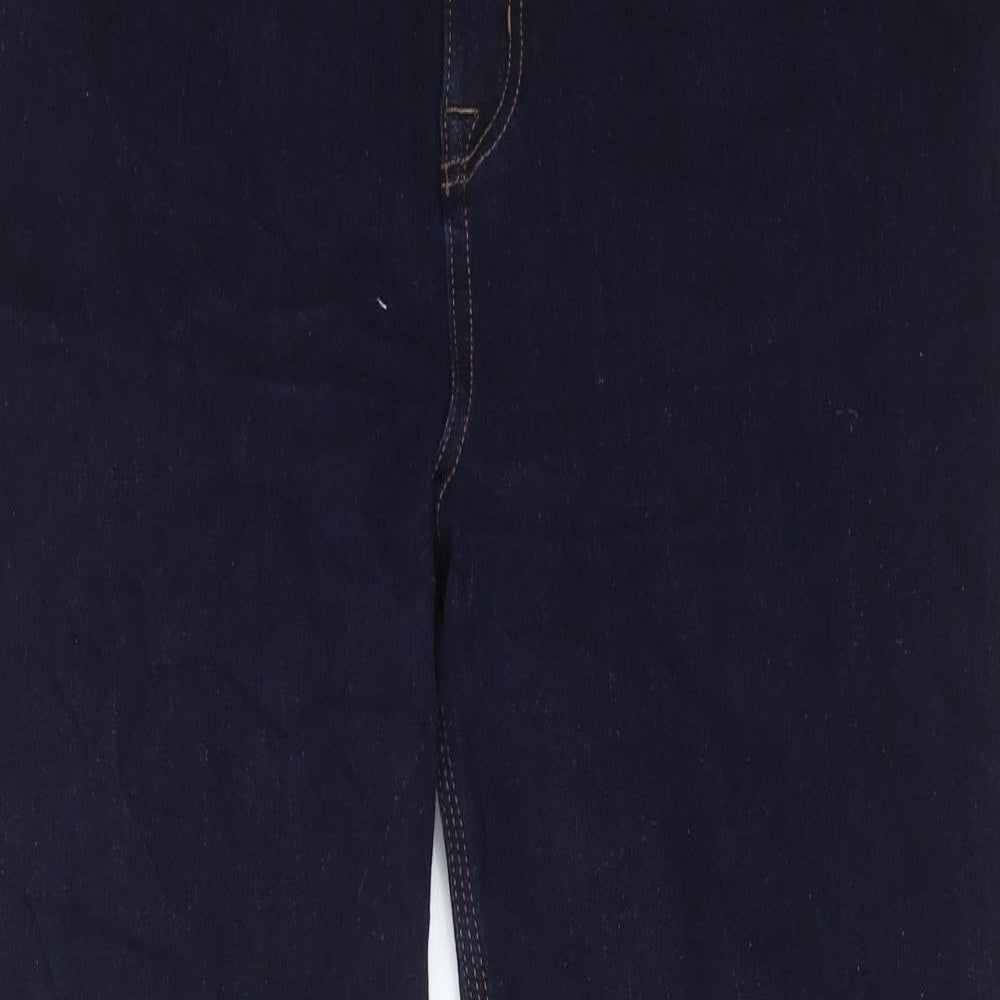 Marks and Spencer Womens Blue Cotton Skinny Jeans Size 16 L30 in Regular Zip