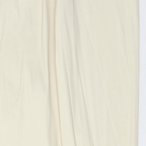 Denim & Co. Womens Ivory Polyester Trousers Size 8 L28 in Regular Zip