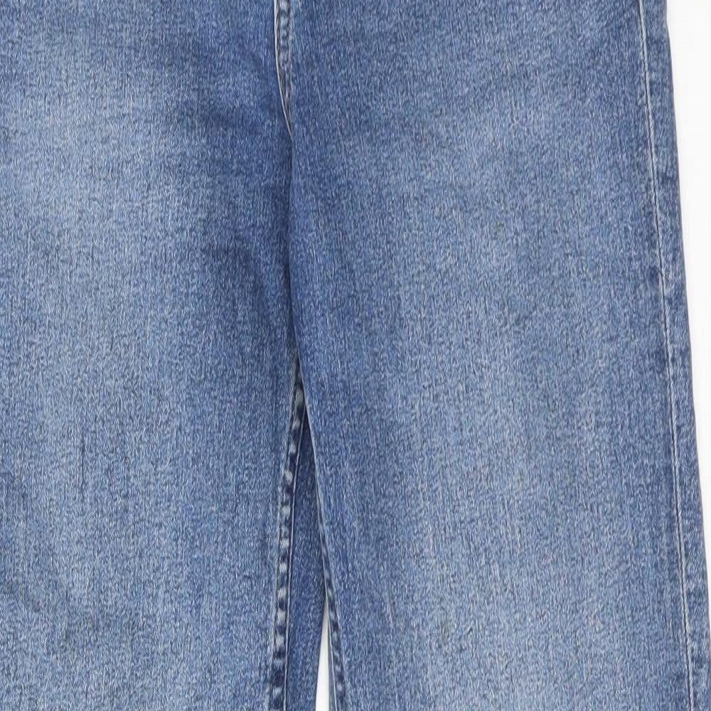 Marks and Spencer Womens Blue Cotton Straight Jeans Size 10 L26 in Regular Zip