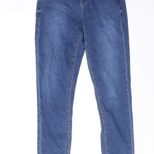 Topshop Womens Blue Cotton Skinny Jeans Size 26 in L30 in Regular Zip