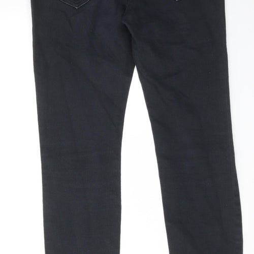 NEXT Womens Black Cotton Skinny Jeans Size 8 L29 in Regular Zip