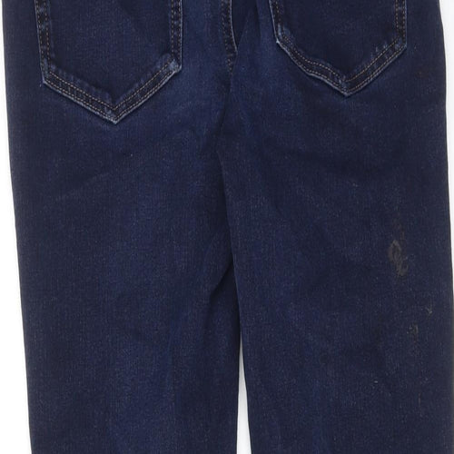 Marks and Spencer Womens Blue Cotton Skinny Jeans Size 10 L24 in Regular Zip