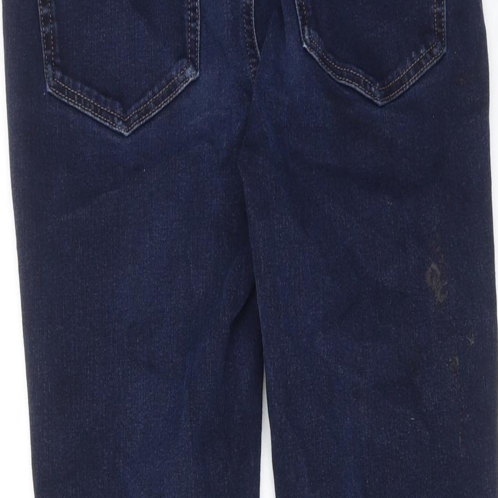 Marks and Spencer Womens Blue Cotton Skinny Jeans Size 10 L24 in Regular Zip