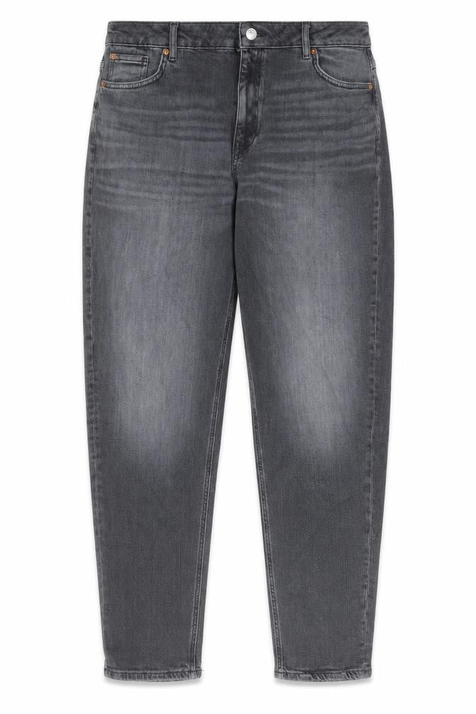 Marks and Spencer Womens Grey Cotton Tapered Jeans Size 8 L29 in Regular Zip