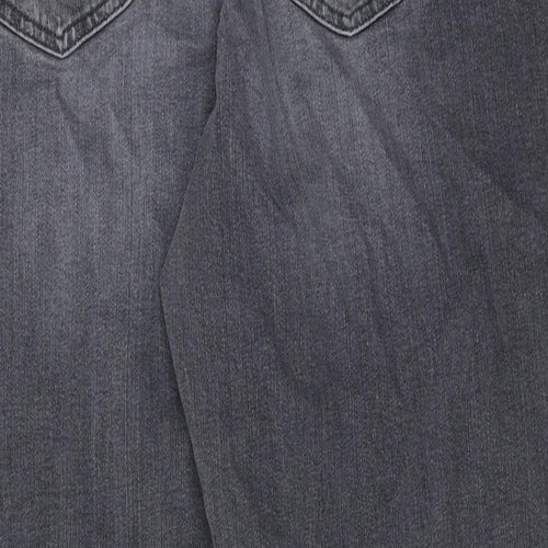 Marks and Spencer Womens Grey Cotton Tapered Jeans Size 8 L29 in Regular Zip