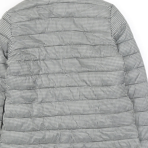 Springfield Womens Black Geometric Quilted Jacket Size S Zip