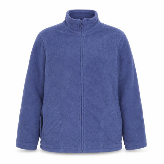 Front view of Hawkshead men’s blue quilted jacket, size S, zip