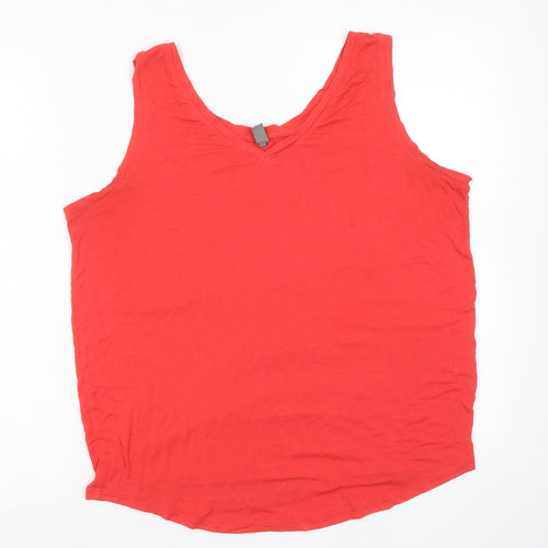 CULTURE Womens Pink Viscose Basic Tank Size XL V-Neck
