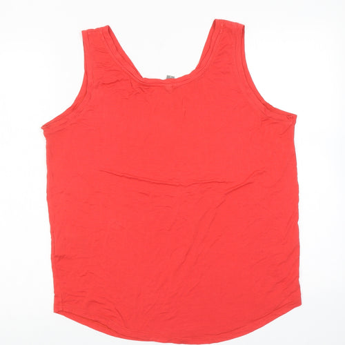 CULTURE Womens Pink Viscose Basic Tank Size XL V-Neck