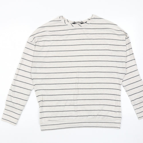 Dorothy Perkins Womens Beige Striped Polyester Pullover Sweatshirt Size 14 Pullover
