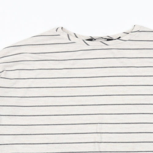 Dorothy Perkins Womens Beige Striped Polyester Pullover Sweatshirt Size 14 Pullover