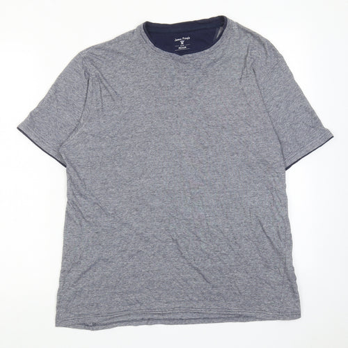 James Pringle Mens Blue Cotton T-Shirt Size M Round Neck