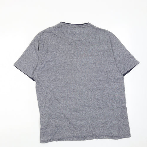 James Pringle Mens Blue Cotton T-Shirt Size M Round Neck