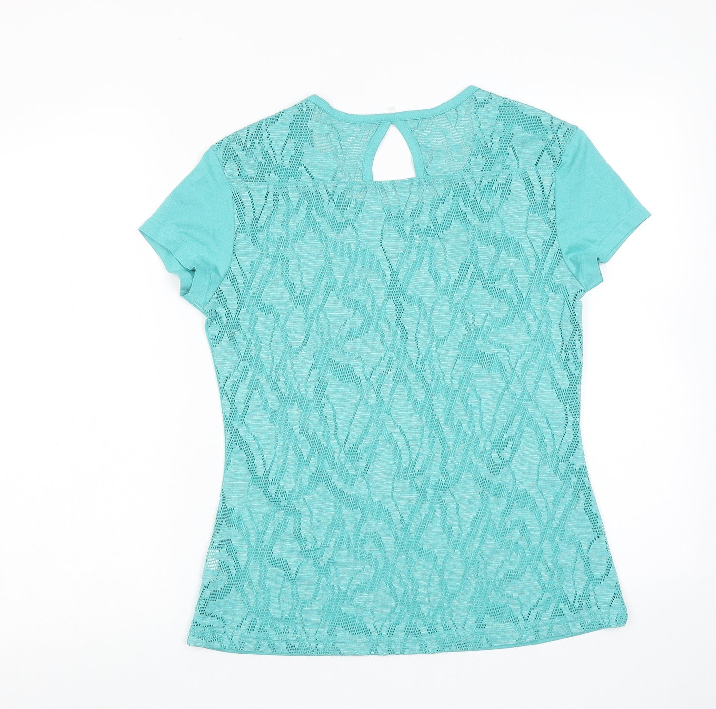 Columbia Womens Blue Polyester Basic T-Shirt Size M Scoop Neck Pullover