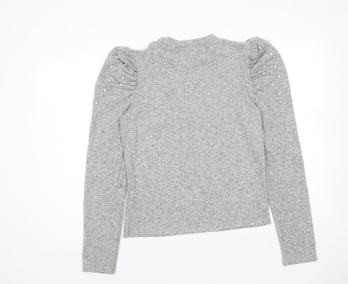 Zara Womens Grey Round Neck Polyester Pullover Jumper Size M