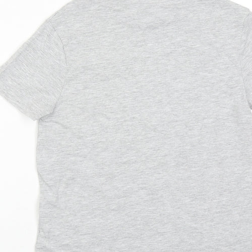 Marks and Spencer Boys Grey Cotton Basic T-Shirt Size 10-11 Years Round Neck Pullover