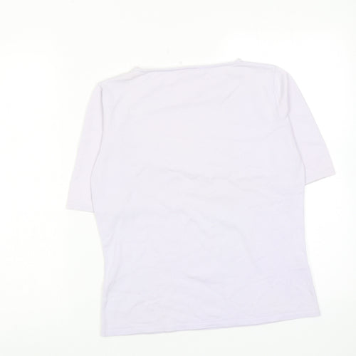 Country Casuals Womens Purple Viscose Basic Blouse Size M Round Neck