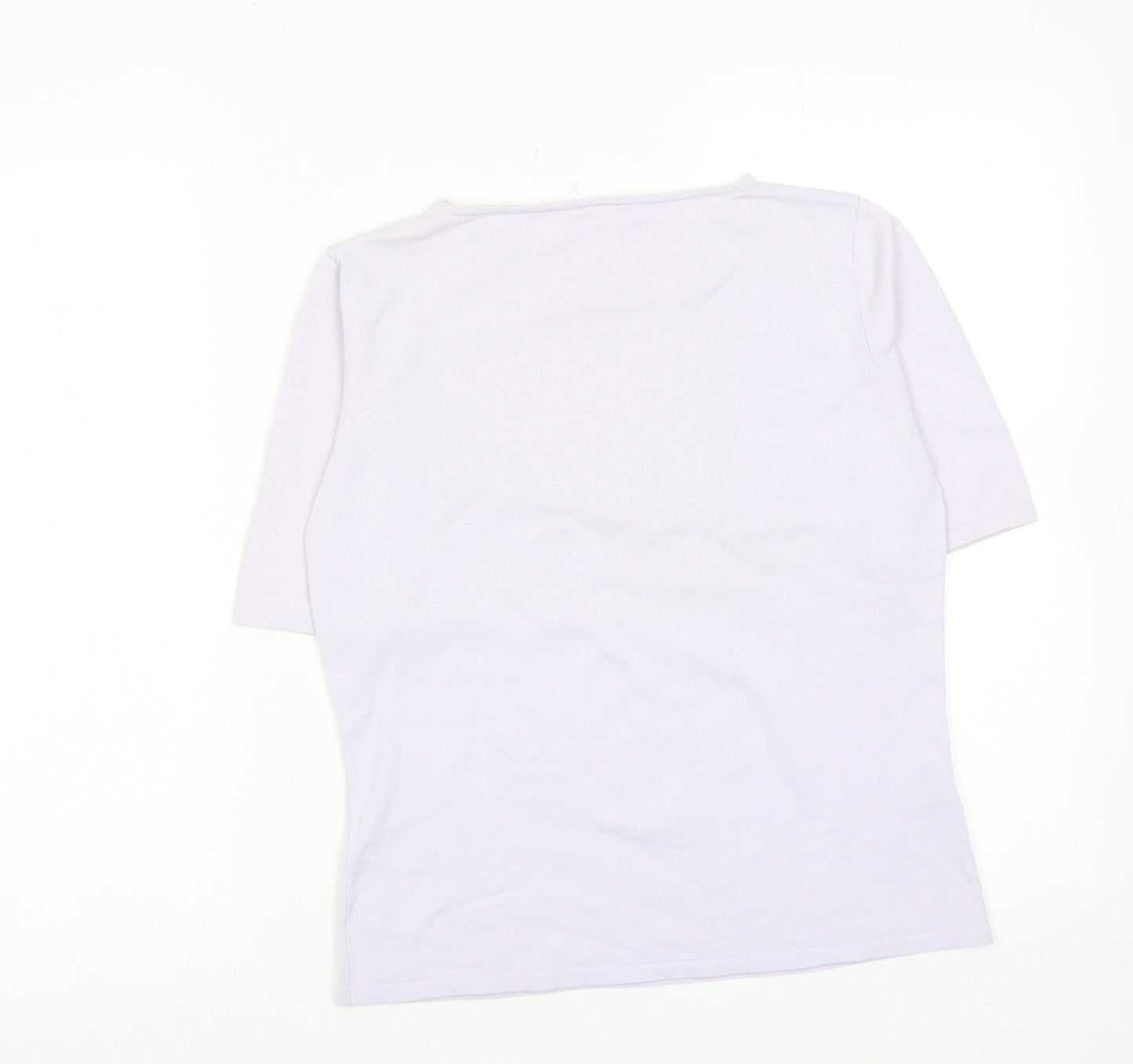 Country Casuals Womens Purple Viscose Basic Blouse Size M Round Neck