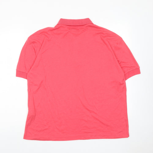 Bonmarché Womens Pink Cotton Basic Polo Size L Collared