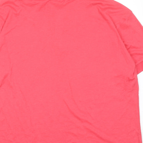 Bonmarché Womens Pink Cotton Basic Polo Size L Collared
