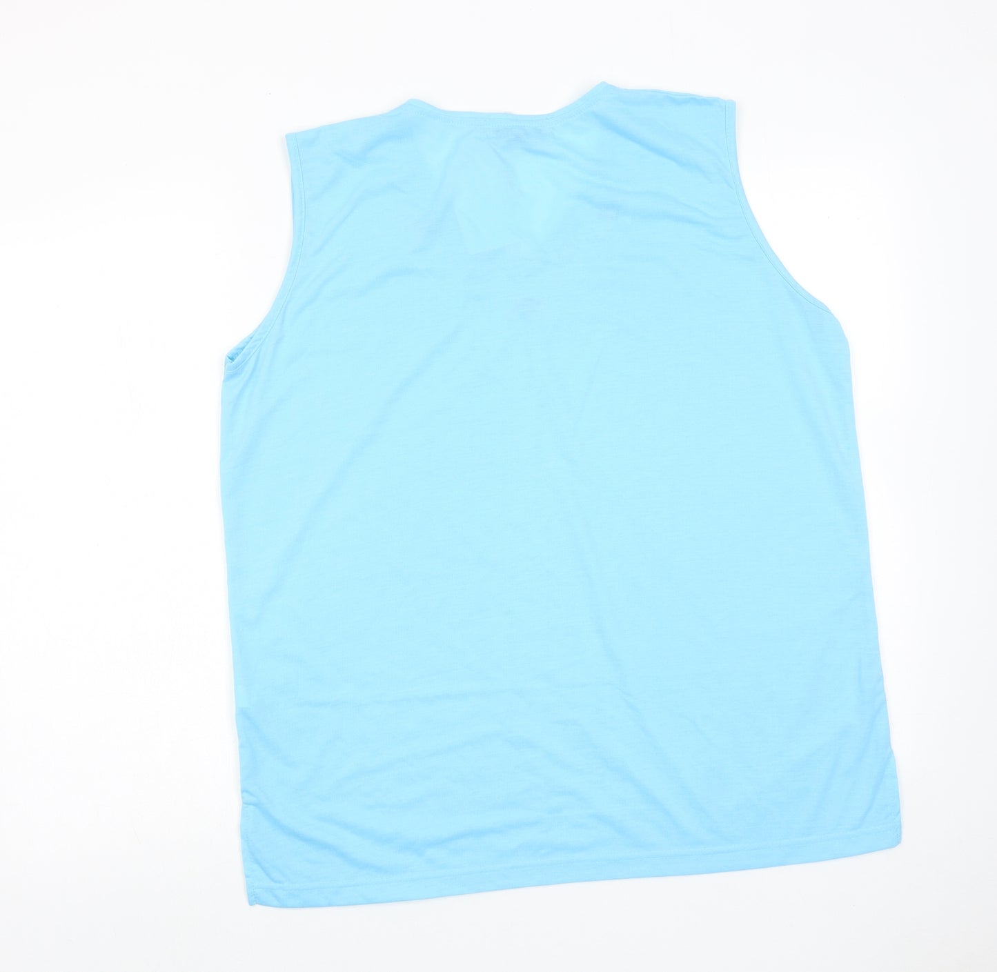 Hoang Womens Blue Polyester Basic Tank Size XL V-Neck