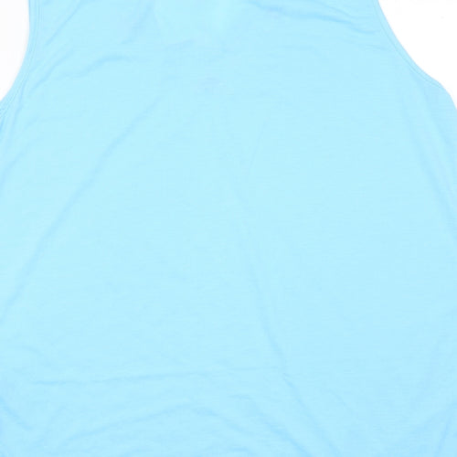 Hoang Womens Blue Polyester Basic Tank Size XL V-Neck