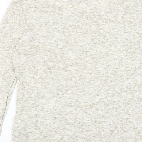 Hobbs Womens Brown Geometric Viscose Basic T-Shirt Size M Round Neck