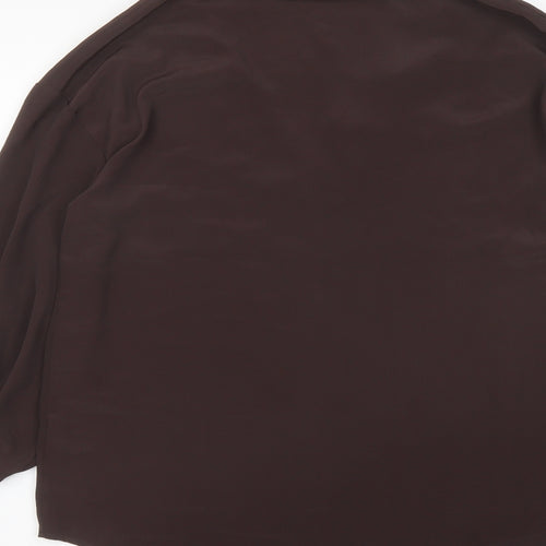 ASOS Womens Brown Polyester Basic Button-Up Size 8 Collared