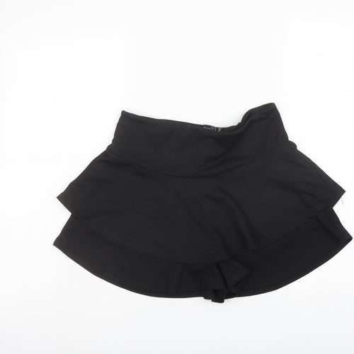 Boohoo Womens Black Polyester Basic Shorts Size 10 L3 in Regular Pull On