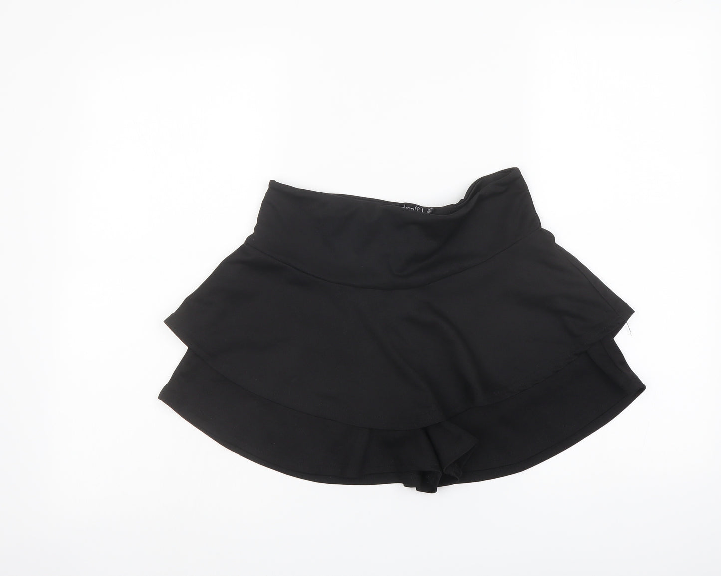 Boohoo Womens Black Polyester Basic Shorts Size 10 L3 in Regular Pull On