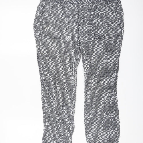 Gap Womens Blue Geometric Viscose Trousers Size S L23 in Regular Drawstring