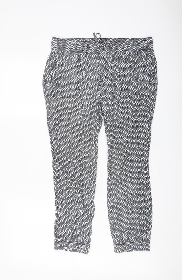 Gap Womens Blue Geometric Viscose Trousers Size S L23 in Regular Drawstring