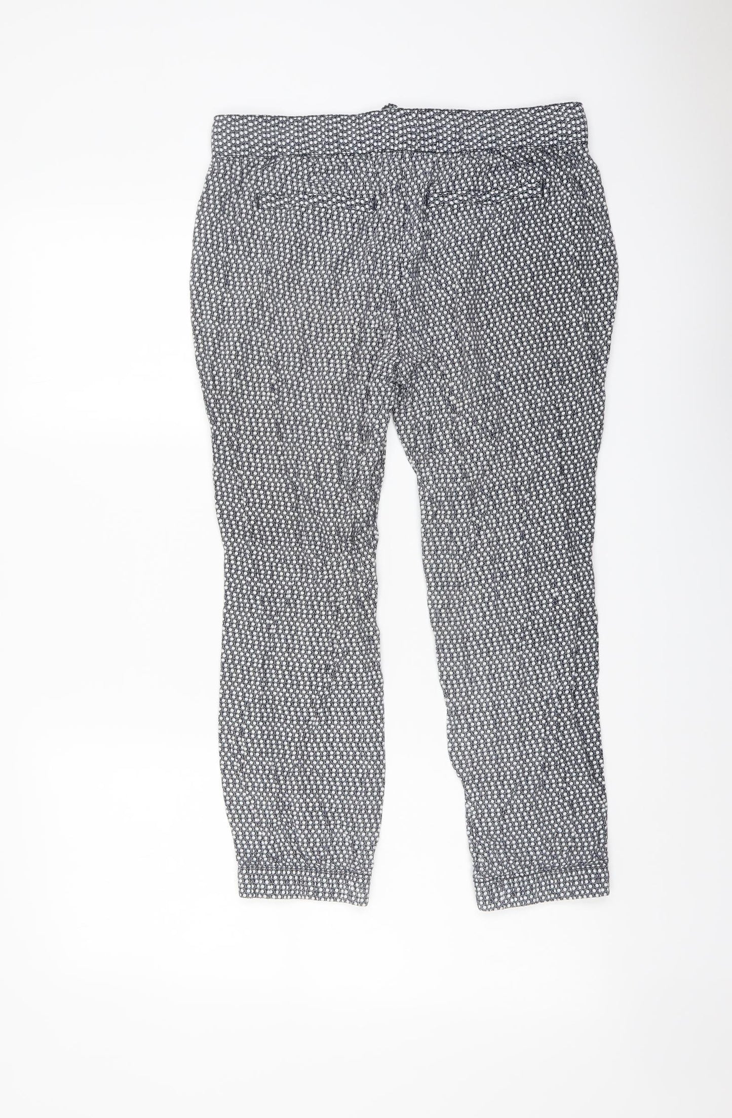 Gap Womens Blue Geometric Viscose Trousers Size S L23 in Regular Drawstring