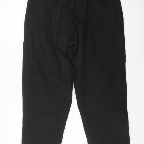 Amber Womens Black Polyester Trousers Size 16 L27 in Regular Button