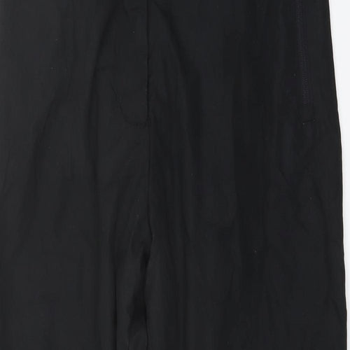 Amber Womens Black Polyester Trousers Size 16 L27 in Regular Button