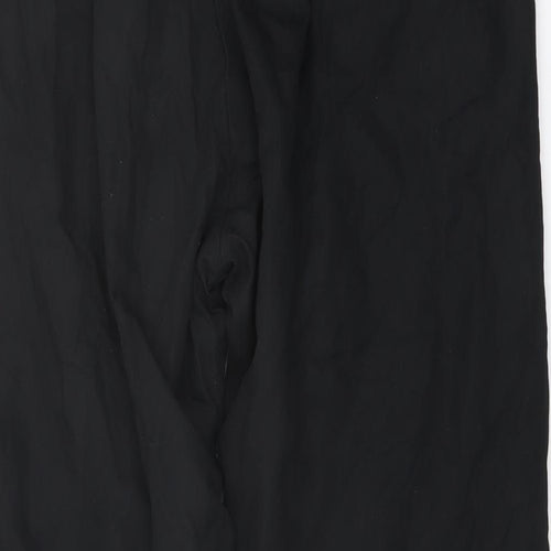 Amber Womens Black Polyester Trousers Size 16 L27 in Regular Button