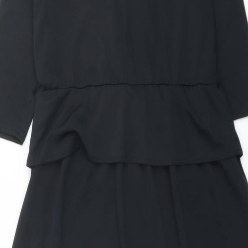 C&A Womens Black Polyester A-Line Size 12 Cowl Neck Pullover