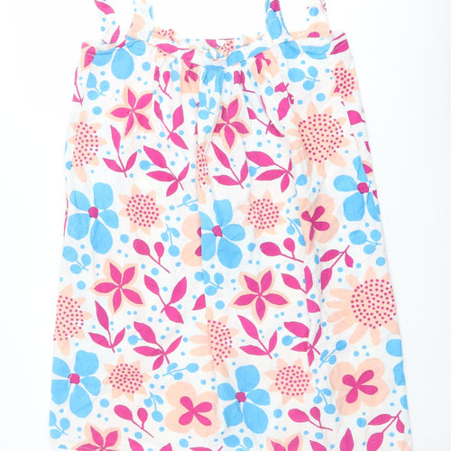 Kushi Womens Multicoloured Geometric Cotton Tank Dress Size 10 Round Neck Pullover