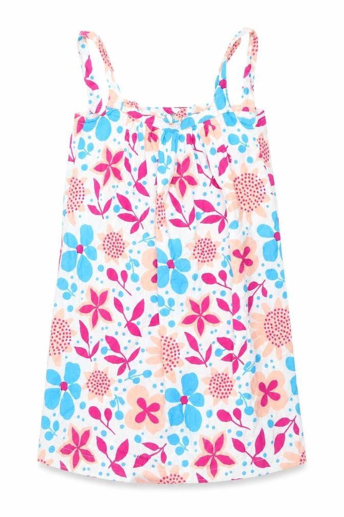 Kushi Womens Multicoloured Geometric Cotton Tank Dress Size 10 Round Neck Pullover