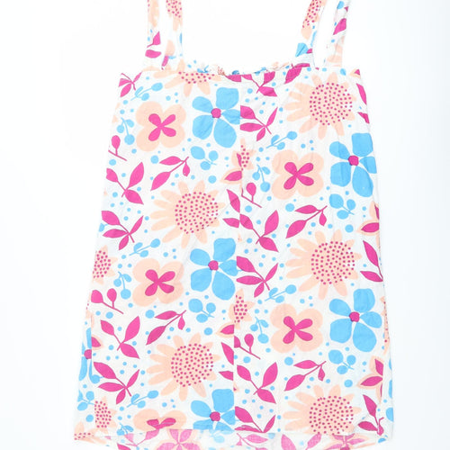 Kushi Womens Multicoloured Geometric Cotton Tank Dress Size 10 Round Neck Pullover