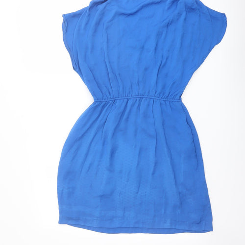 Zara Womens Blue Polyester Mini Size XS V-Neck Pullover