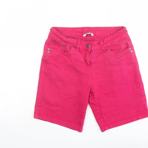 TU Womens Pink Cotton Skimmer Shorts Size 12 L9 in Regular Button