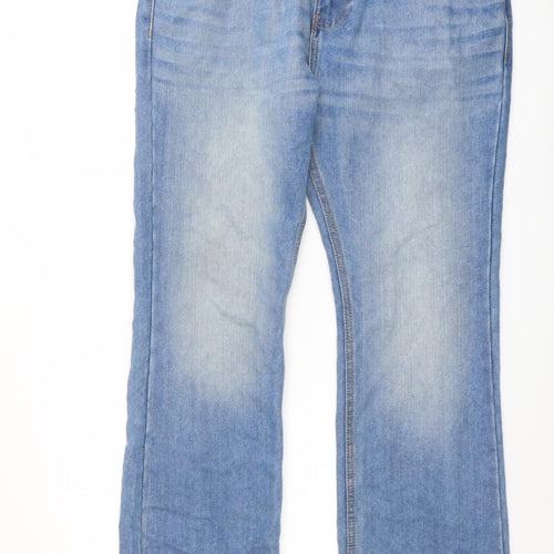 Denim & Co. Mens Blue Cotton Bootcut Jeans Size 36 in L30 in Regular Button