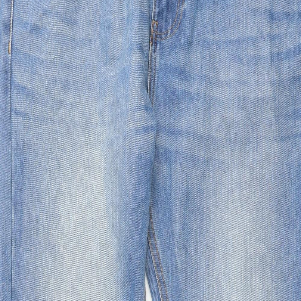 Denim & Co. Mens Blue Cotton Bootcut Jeans Size 36 in L30 in Regular Button