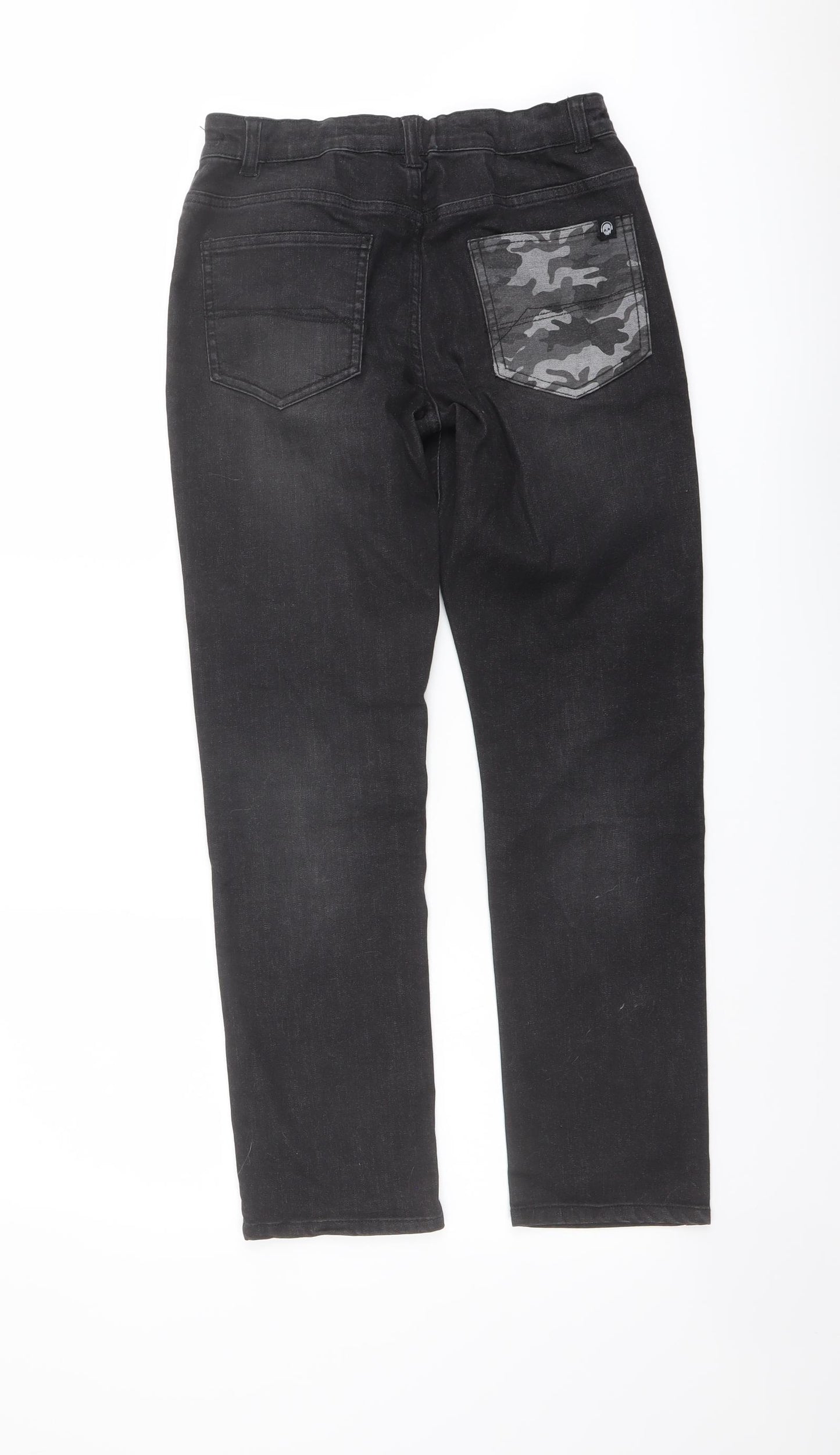 NEXT Boys Grey Cotton Straight Jeans Size 11 Years Regular Button