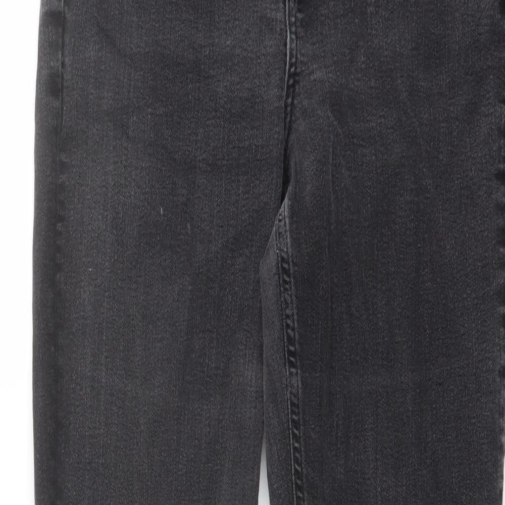 Boden Womens Grey Cotton Straight Jeans Size 14 L28 in Regular Button