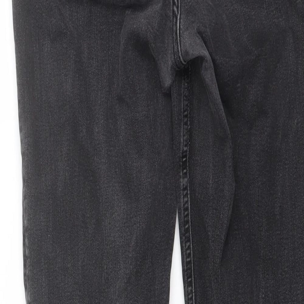 Boden Womens Grey Cotton Straight Jeans Size 14 L28 in Regular Button