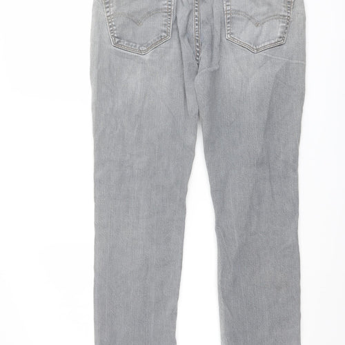 Levi's Mens Grey Cotton Straight Jeans Size 34 in L30 in Regular Button