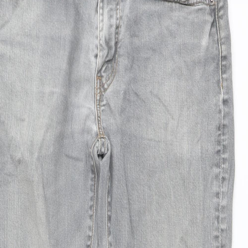 Levi's Mens Grey Cotton Straight Jeans Size 34 in L30 in Regular Button